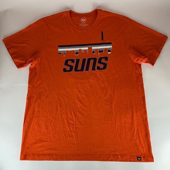 Devin Booker Phoenix Suns NBA Orange 47 Brand Short Sleeve Shirt Mens 2XL XXL - Picture 1 of 6